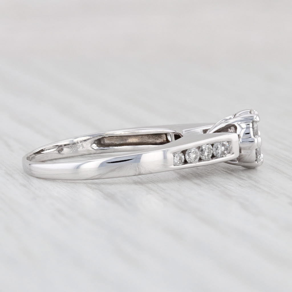 Light Gray 0.74ctw Diamond Cluster Engagement Ring 14k White Gold Size 8