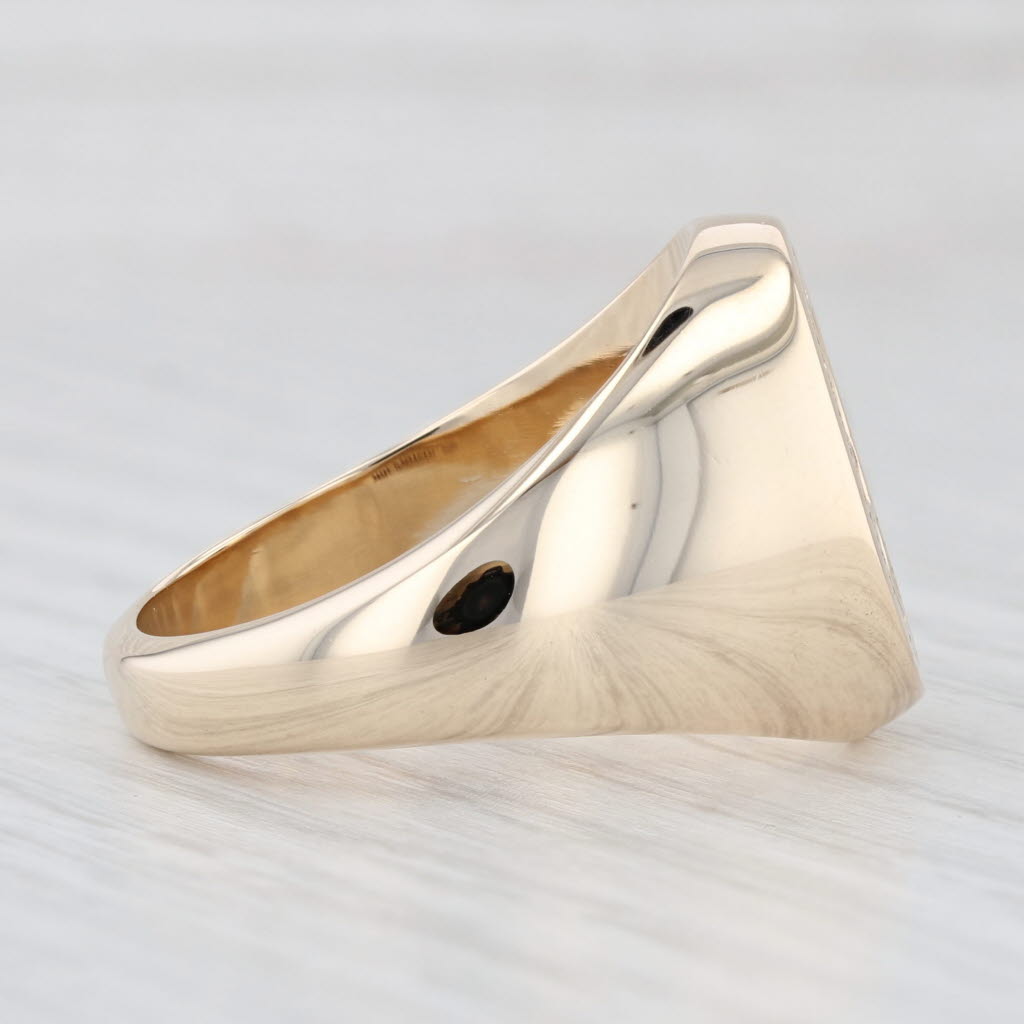 Light Gray Davidson College Signet Ring 10k Yellow Gold Size 10.5 Vintage School Class