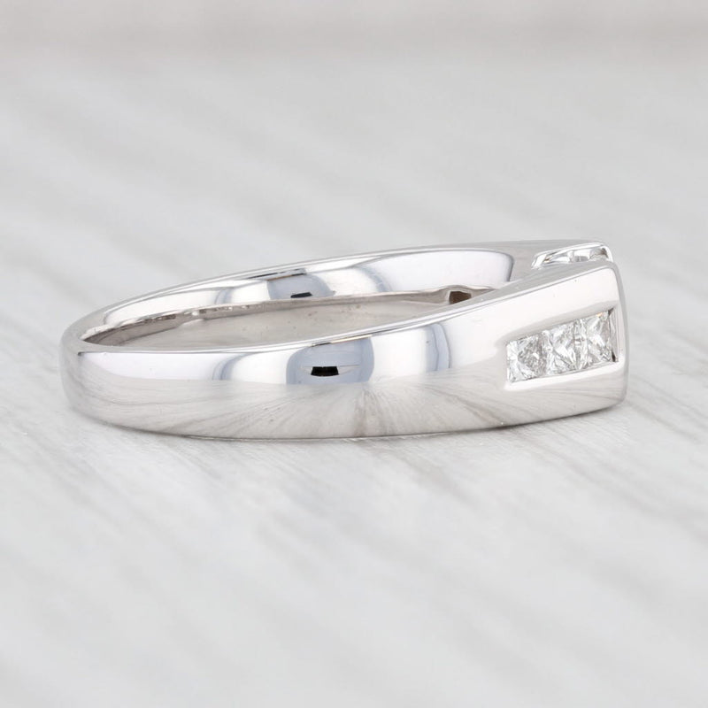 Light Gray Shane & Co 0.82ctw Princess Diamond Engagement Ring 14k White Gold Size 6.5