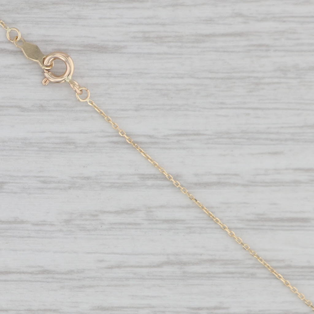 Gray New Cubic Zirconia Station Necklace 10k Yellow Gold 17.75" Cable Chain