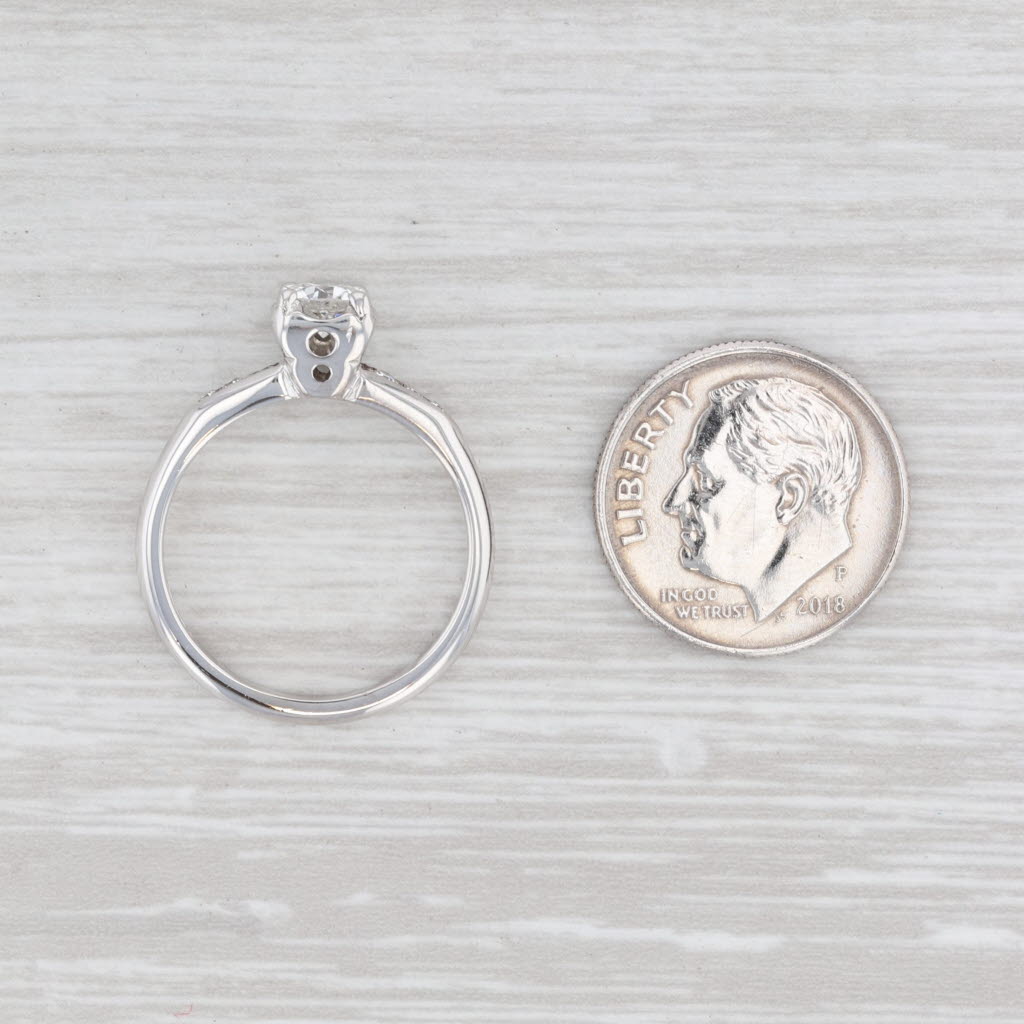 Light Gray Vintage 0.50ctw Round Diamond Engagement Ring 14k White Gold Keepsake