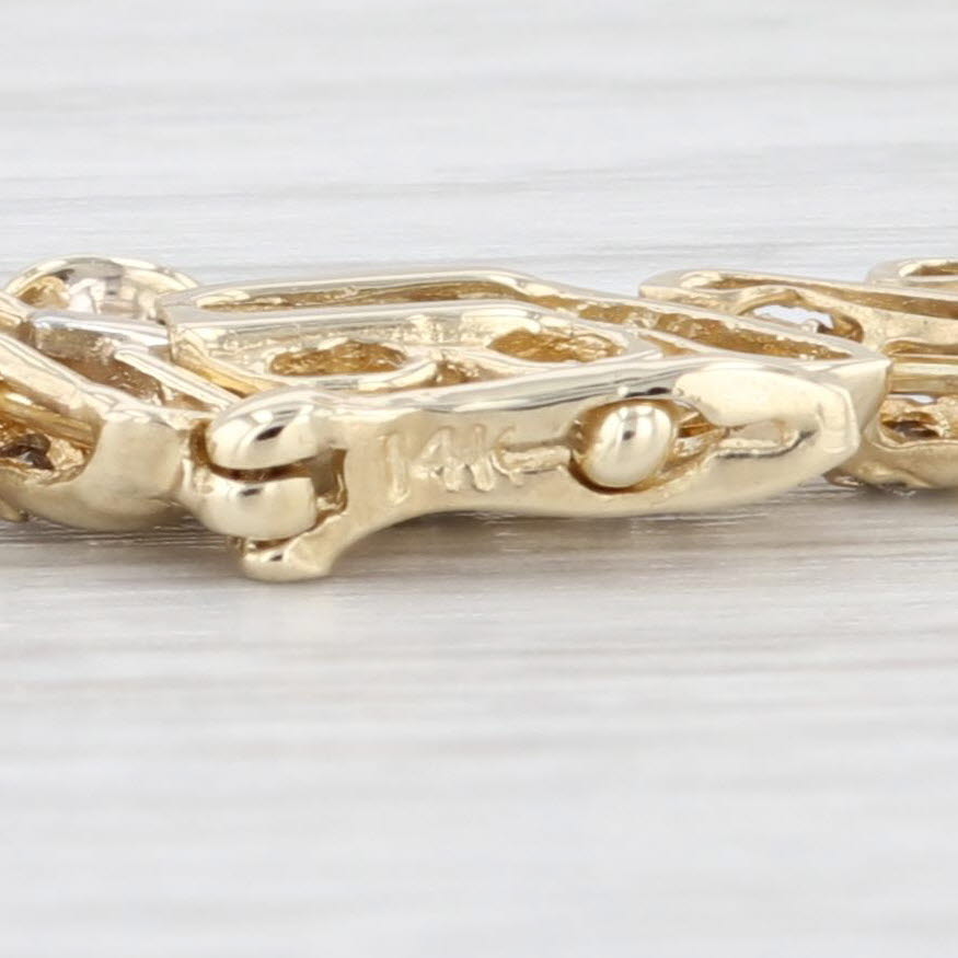 Light Gray 1ctw Diamond San Marco Chain Bracelet 14k Yellow Gold 7.25" 6.3mm