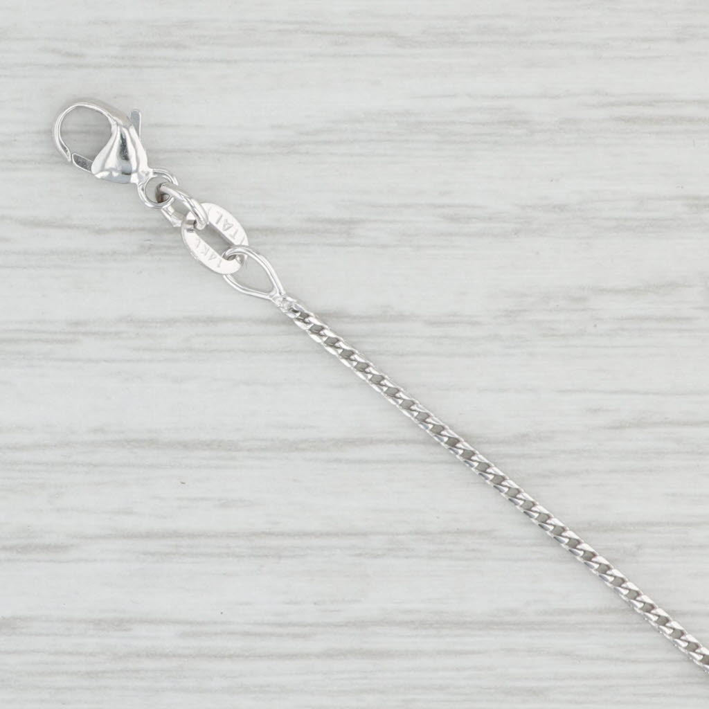 Light Gray New Franco Wheat Chain Necklace 14k White Gold 20" 1.1mm Italian
