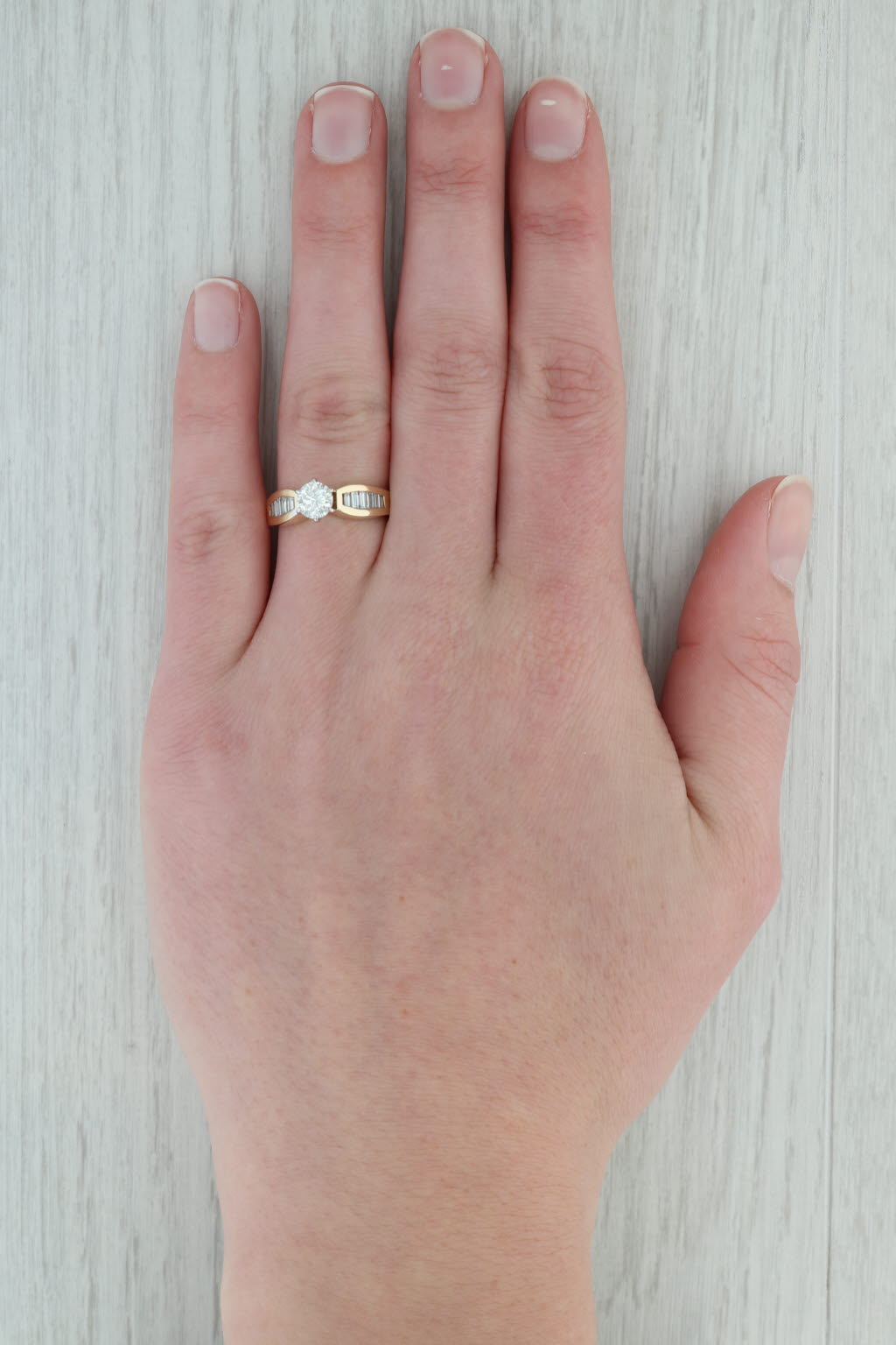 Dark Gray 1.09ctw Round Diamond Engagement Ring 14k Yellow Gold Size 6.5