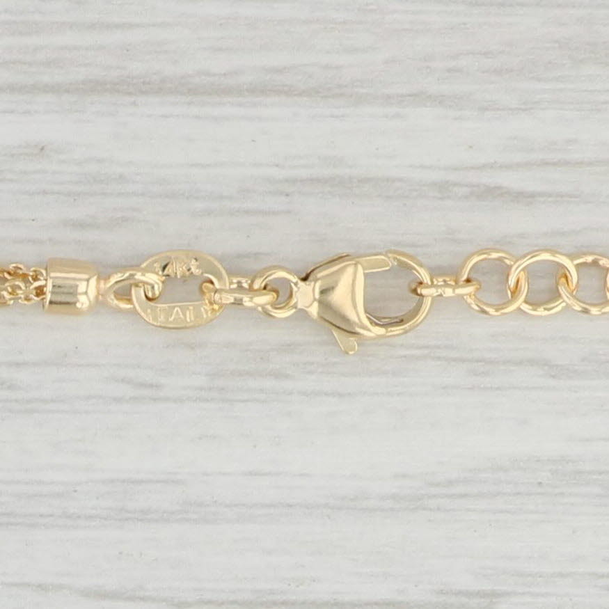 Light Gray New Diamond Cut Cable Chain 3-Strand Necklace 14k Yellow Gold Adjustable