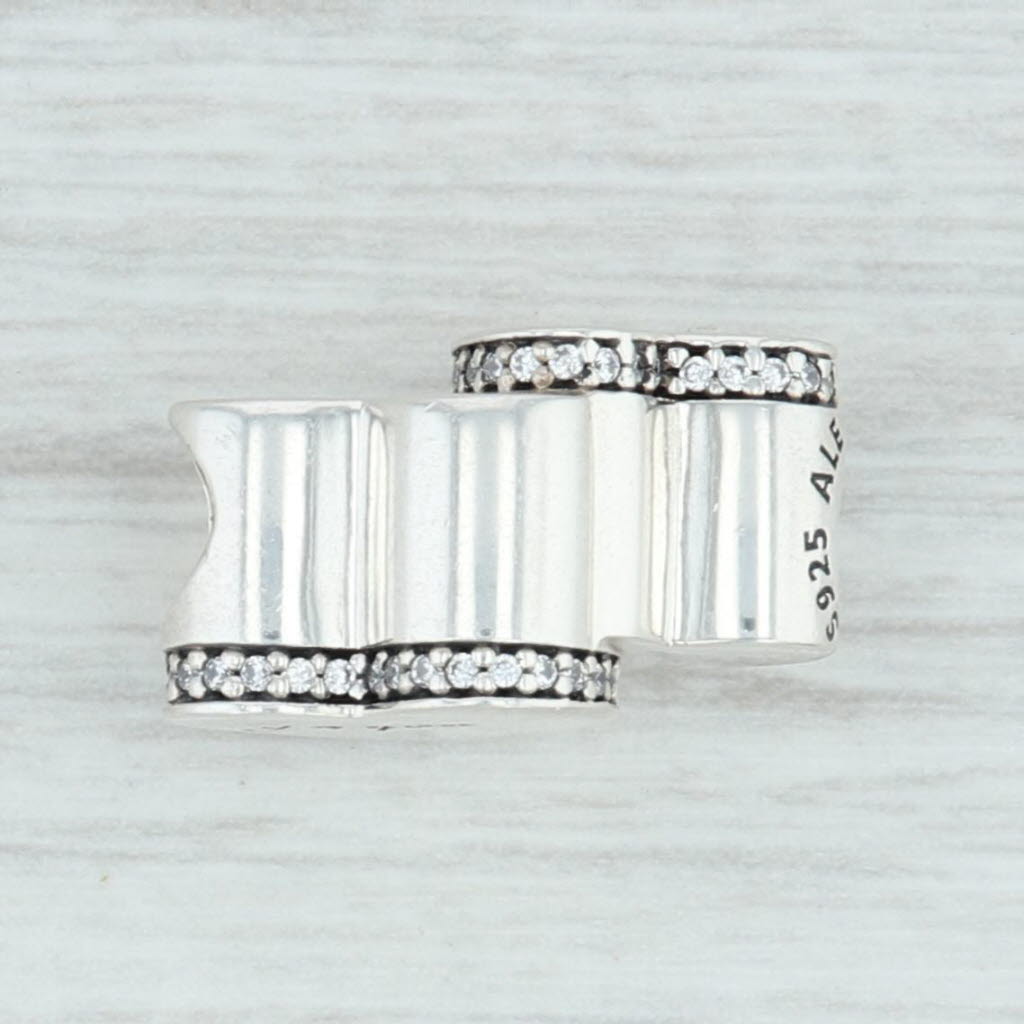 Light Gray New Authentic Pandora Two Hearts You & Me Charm 796560CZ Sterling Silver Bead