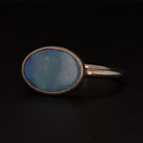 Black New Nina Nguyen Blue Opal Ring Sterling Silver Size 7 Oval Solitaire