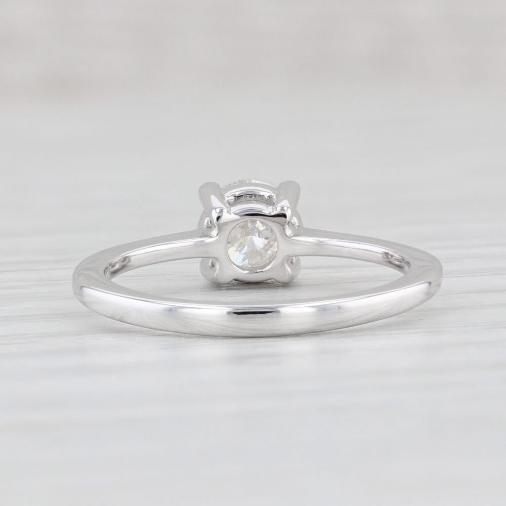 Light Gray 0.59ct Round Diamond Solitaire Engagement Ring 10k White Gold Size 5