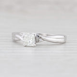 Light Gray 0.35ct Diamond Princess Solitaire Engagement Ring 14k White Gold Size 6