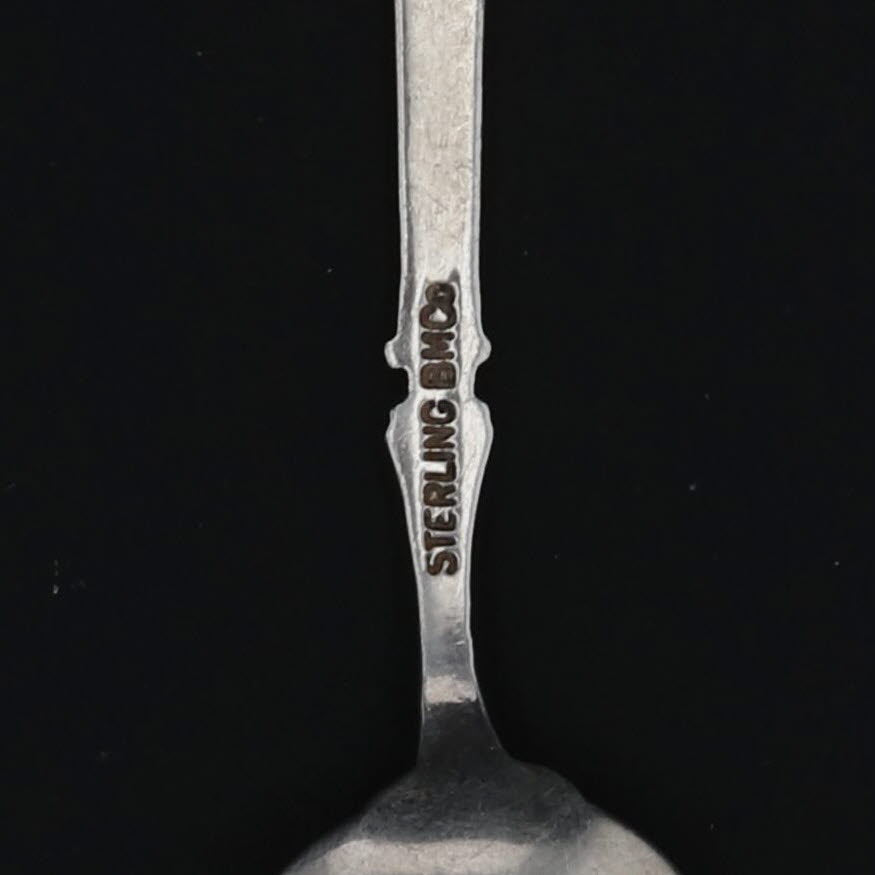 Black Nassau Bahamas Fish Souvenir Spoon Sterling Silver Enamel Vintage As Is