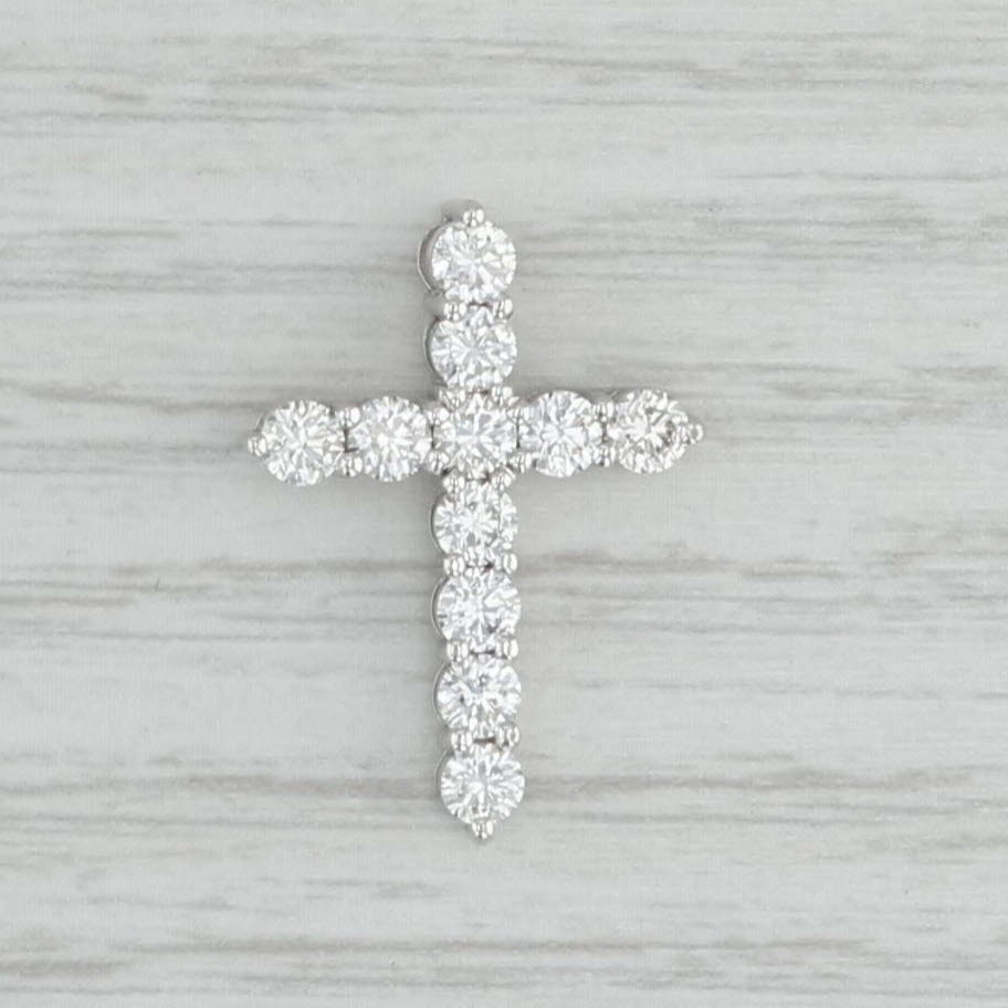 Diamond Cross Pendant 14k White Gold Religious Jewelry