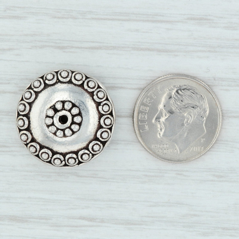 Light Gray Bali Style Chunky Bead Sterling Silver 925 Round Jewelry Making Crafting