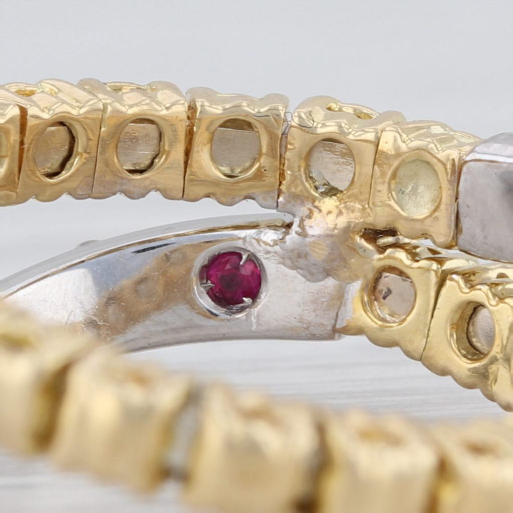 Gray Roberto Coin Bypass Ring 18k White Yellow Gold Size 5 with Bag