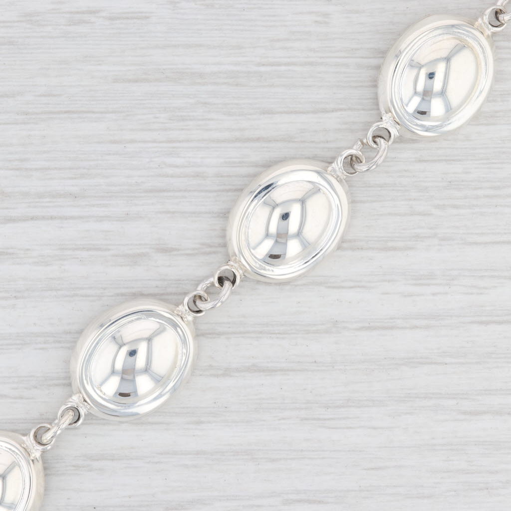Light Gray New Oval Link Bracelet Sterling Silver Statement 8.25" 16.3mm Toggle Clasp