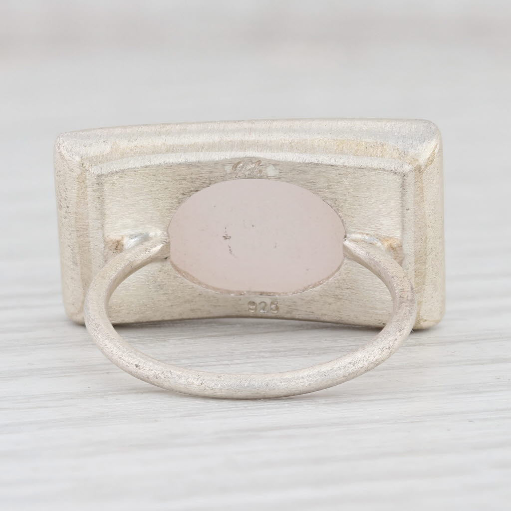 Light Gray New Nina Nguyen White Druzy Quartz Ring Sterling Silver Size 7 Statement