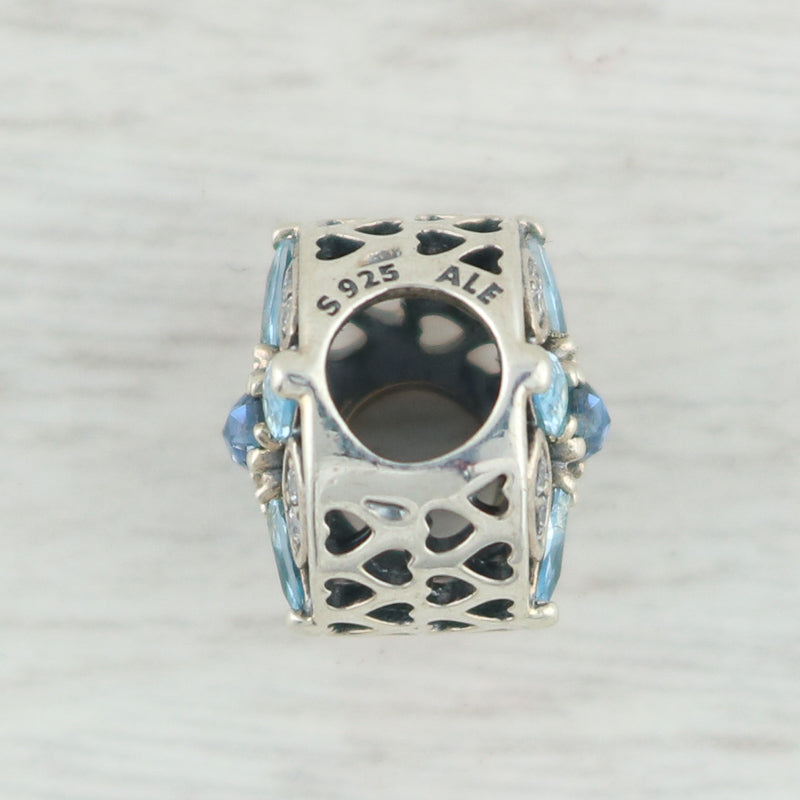 Light Gray New Authentic Pandora Patterns of Frost Charm 791995NMBMX Sterling Silver Blue