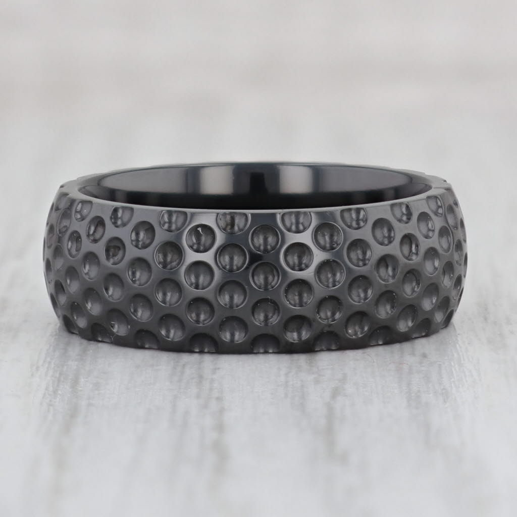 Light Gray New Black Titanium Ring Size 10 Men's Wedding Band