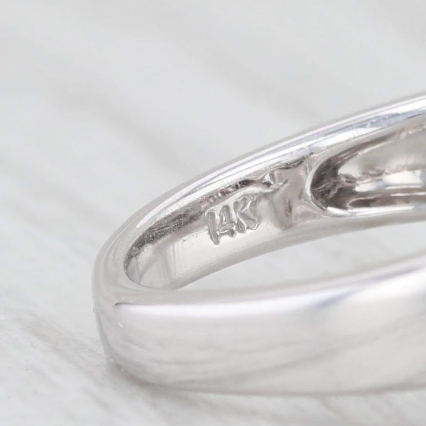 Light Gray 0.25ctw Diamond Bypass Engagement Ring 14k White Gold Size 6