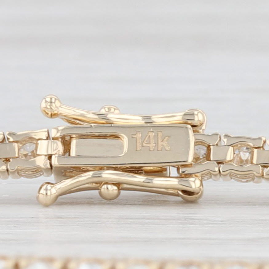 New 7" 5ctw Diamond Tennis Bracelet 14k Yellow Gold 3mm