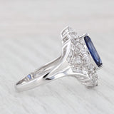 Light Gray 1.90ctw Marquise Lab Created Sapphire Ring 10k White Gold Size 8.25