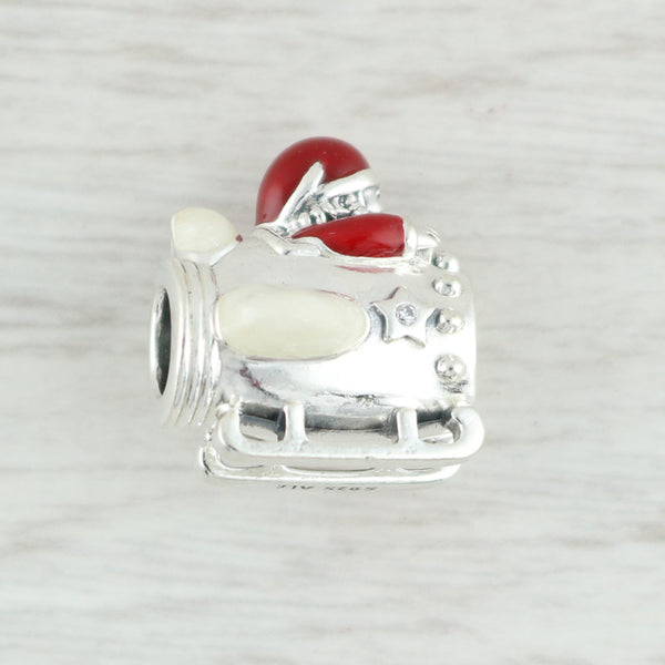 Light Gray New Authentic Pandora Santa in Space Charm 797511ENMX Sterling Silver Christmas