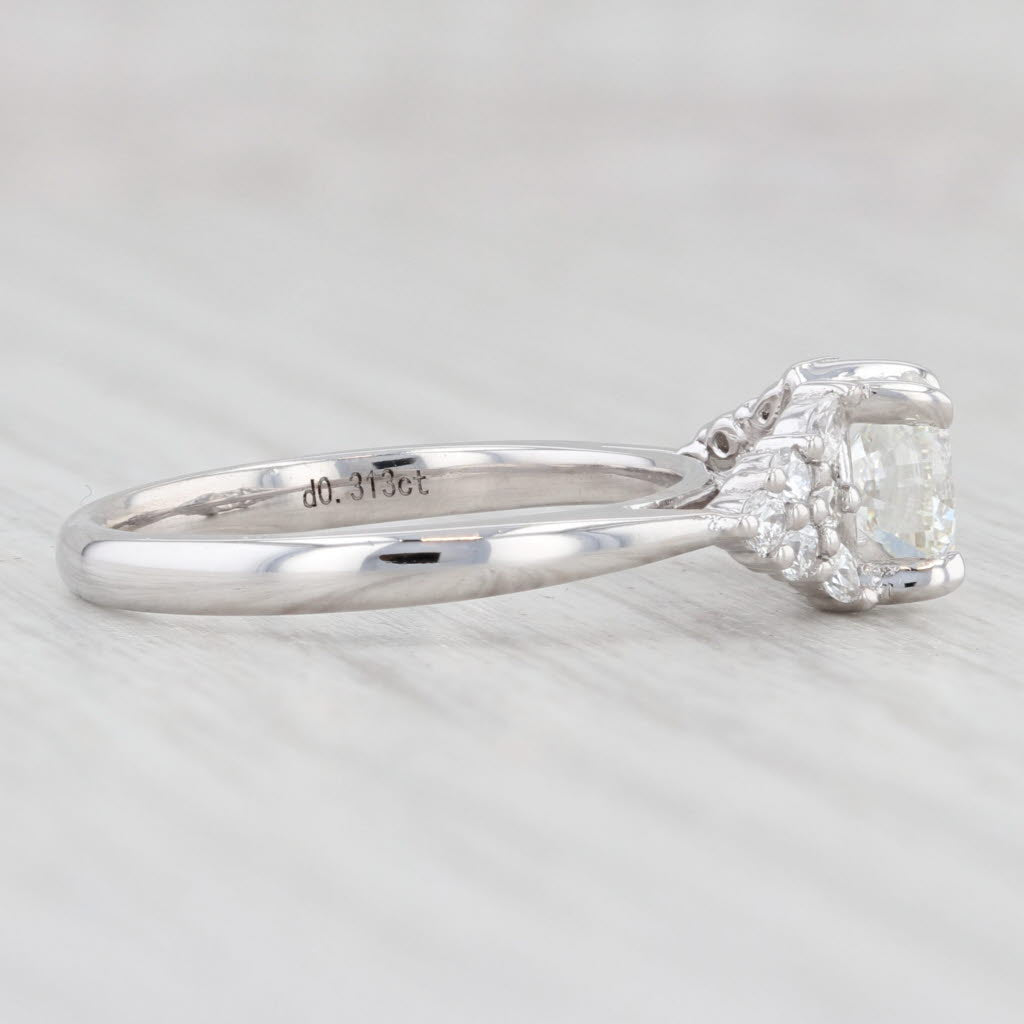 Light Gray New 1.33ctw Round Diamond Engagement Ring 14k White Gold Size 6.5 GIA