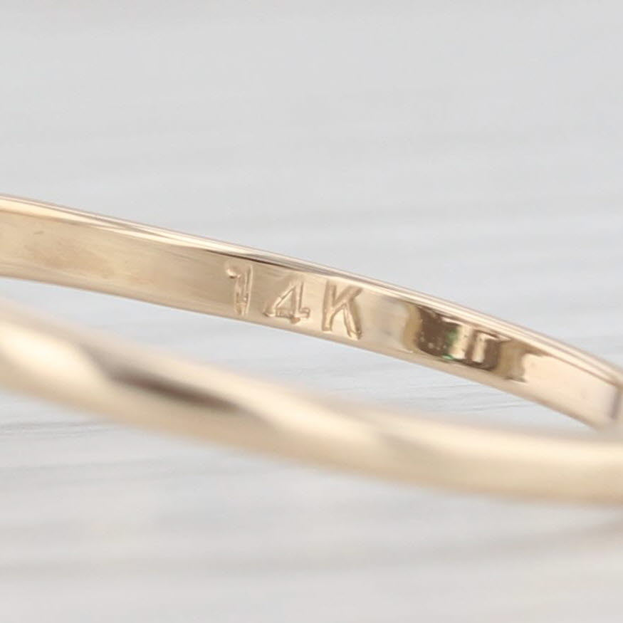 Light Gray 0.45ctw Diamond Emerald Cluster Ring 14k Gold Size 8.5 Cocktail