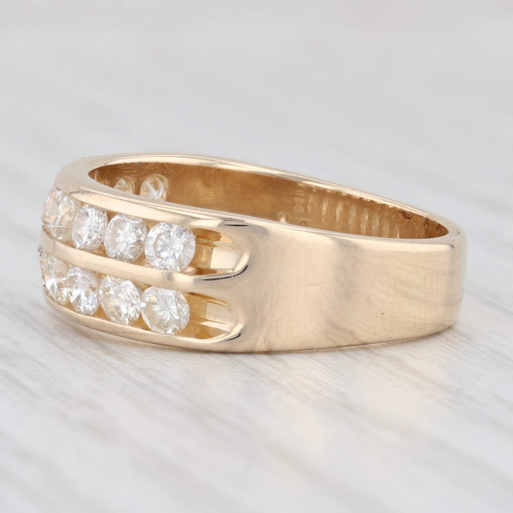 Light Gray 1.48ctw Diamond Band 14k Yellow Gold Size 8.25 Wedding Anniversary Stackable