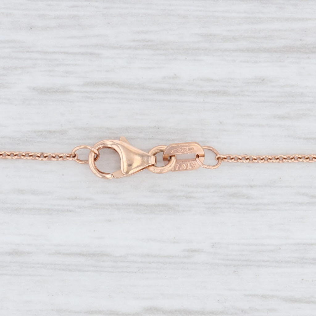 Light Gray New 18k Rose Gold Necklace 16" Cable Chain 0.7mm Italian