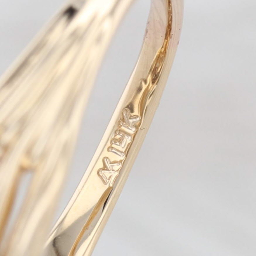 Light Gray 0.78ctw Diamond Swirl Cluster Ring 14k Yellow Gold Size 9.25