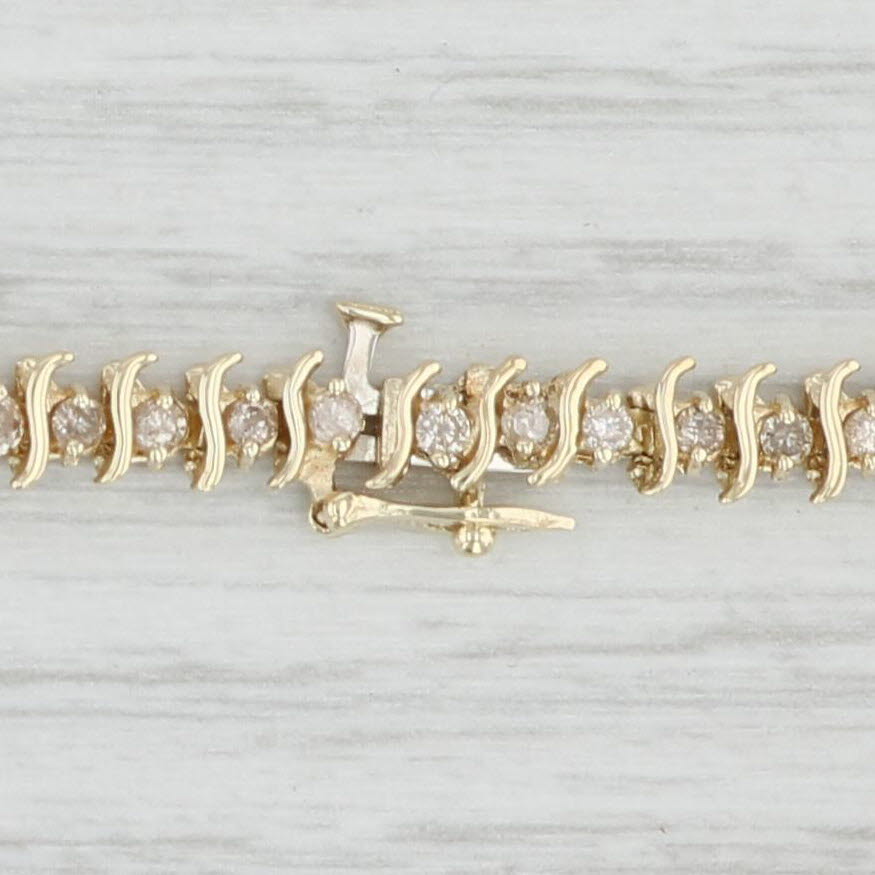 Light Gray 1.90ctw Diamond Tennis Bracelet 7" 10k Yellow Gold 5mm