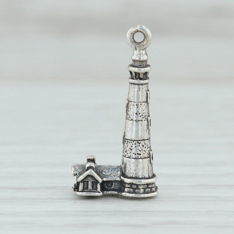 Light Gray Bodie Island Lighthouse Charm Sterling Silver Nautical North Carolina Souvenir