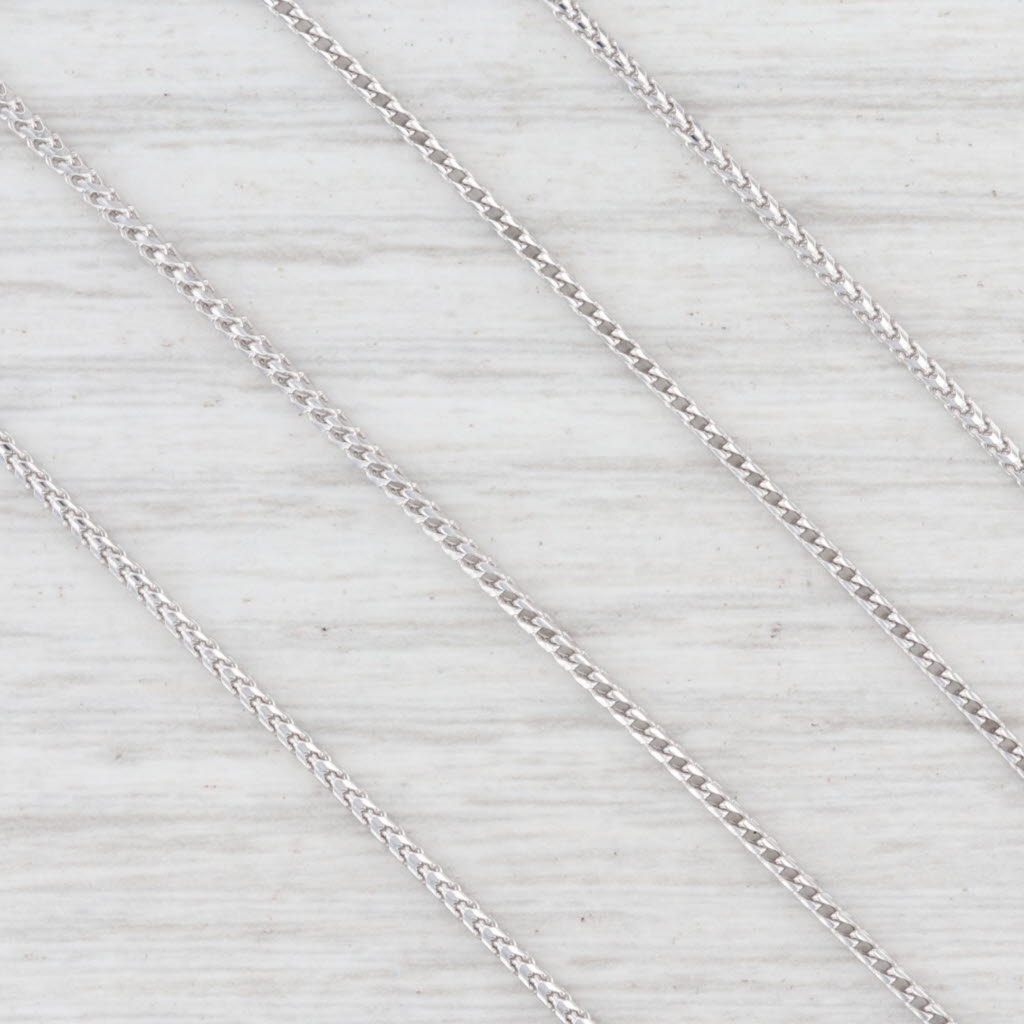 Light Gray New Franco Wheat Chain Necklace 14k White Gold 20" 1.1mm Italian