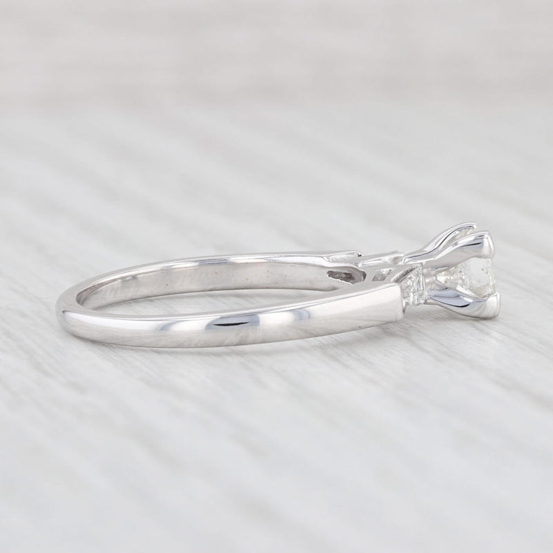 Light Gray 0.88ctw Princess Diamond Engagement Ring 14k White Gold Size 7.75