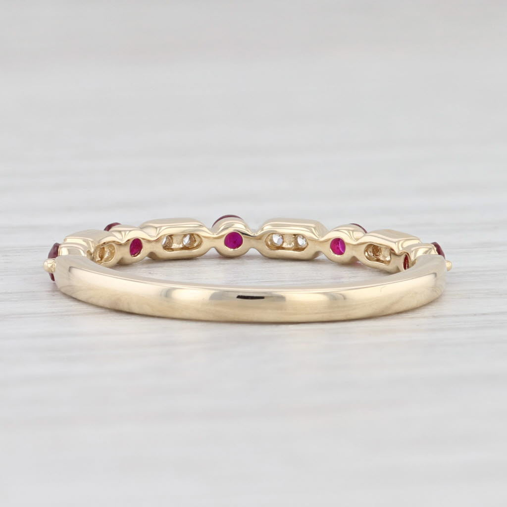 Light Gray New 0.25ctw Diamond Ruby Stackable Ring 14k Yellow Gold Size 6.5 Wedding Band