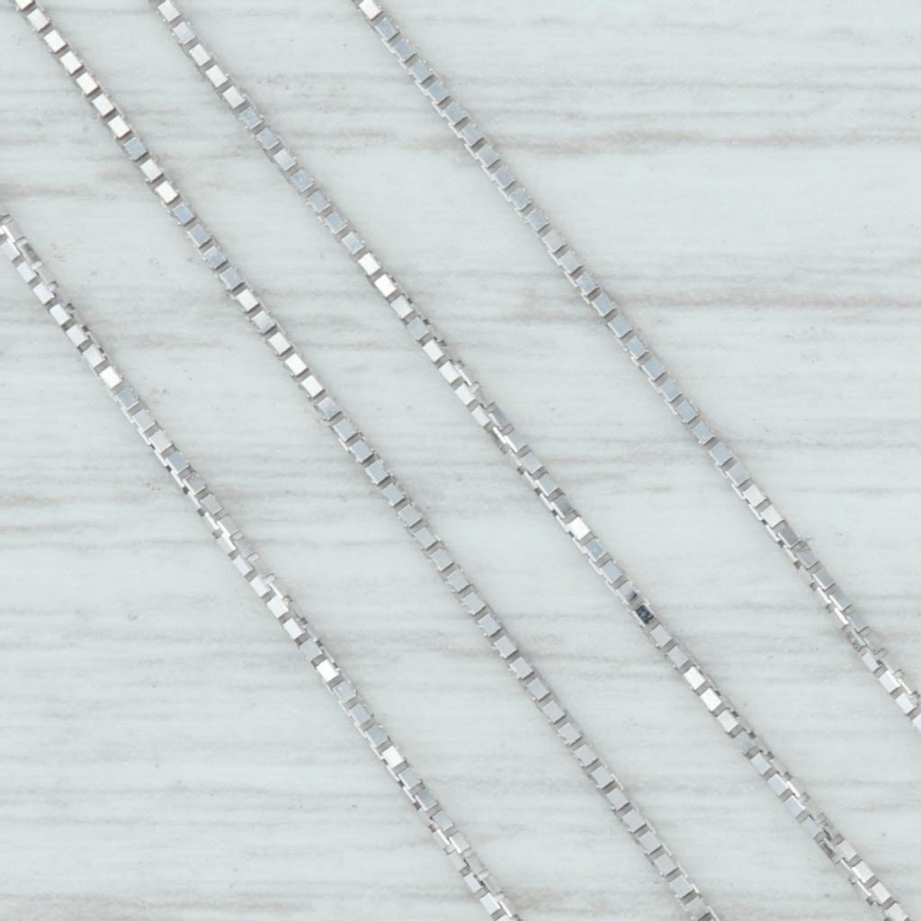 Light Gray New Octava Box Chain Necklace 14k White Gold 16" 0.7mm