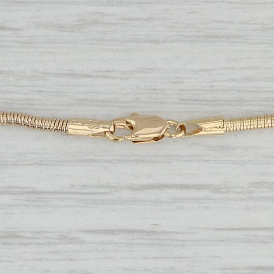 Gray 19.5" 1.7mm Snake Chain Necklace 14k Yellow Gold Italian