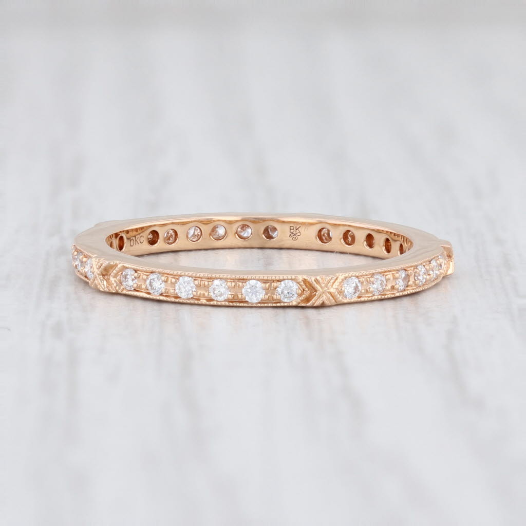 Light Gray New Beverley K 0.22ctw Diamond Eternity Ring 18k Rose Gold Stackable Band Sz 6.5