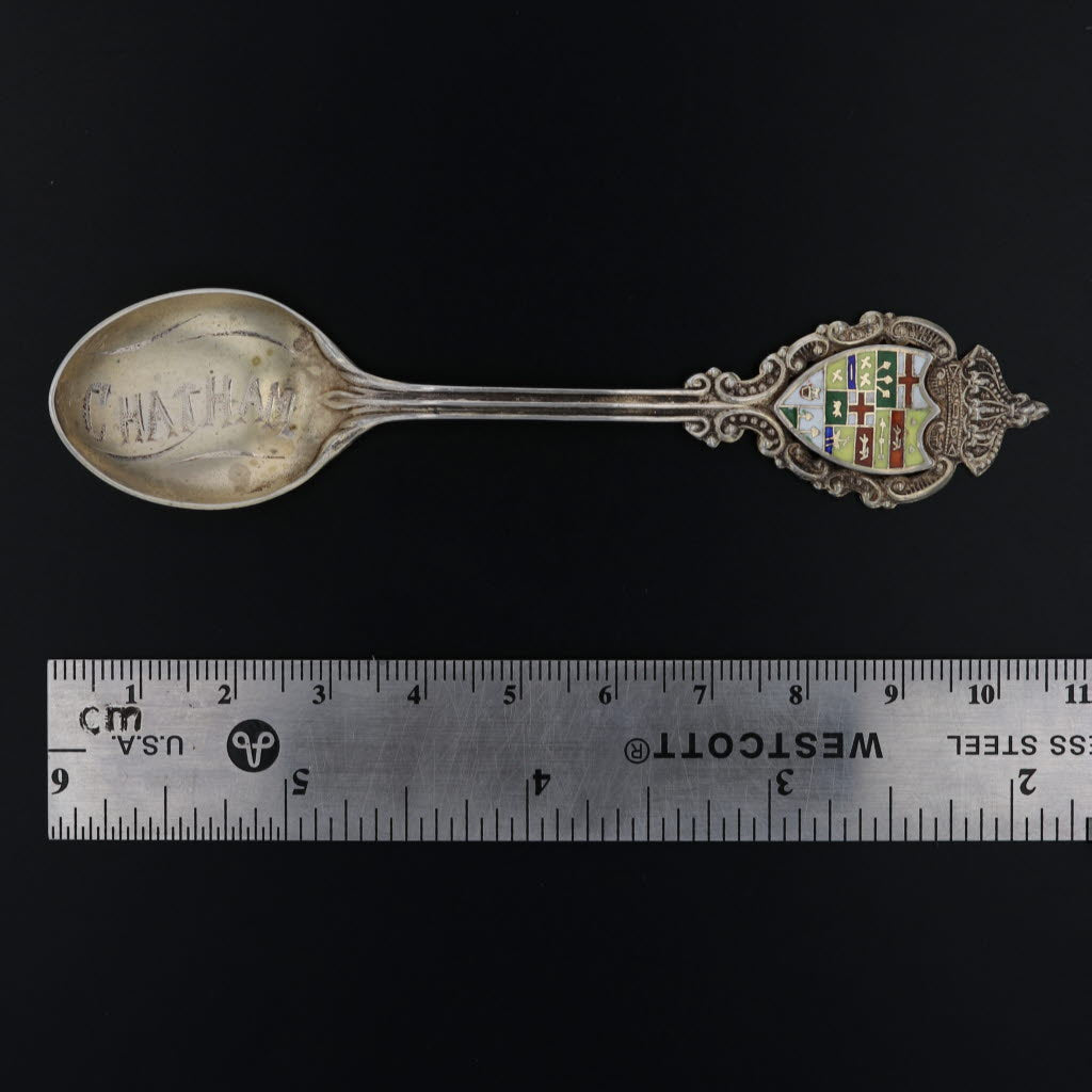 Black Vintage Chatham Canada Souvenir Spoon Sterling Silver Coat of Arms Crest
