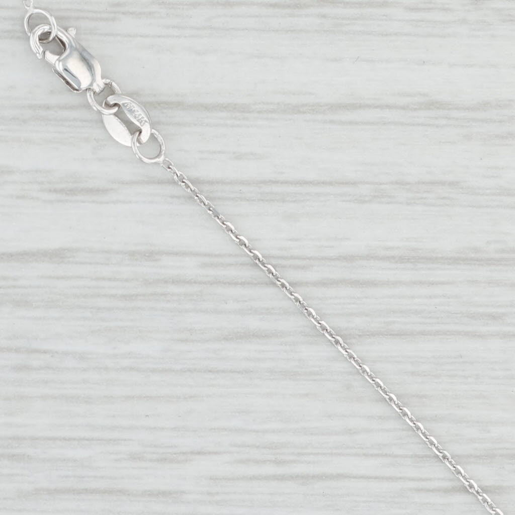 Light Gray 18" Cable Chain Necklace 14k White Gold 0.6mm Lobster Clasp