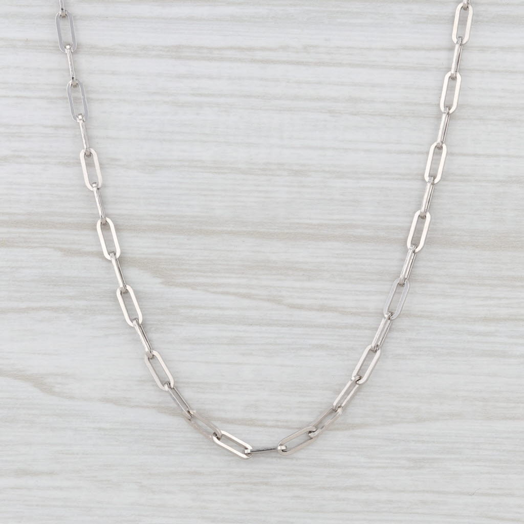 Light Gray New Paperclip Chain Necklace Platinum 16" 2.5mm Lobster Clasp