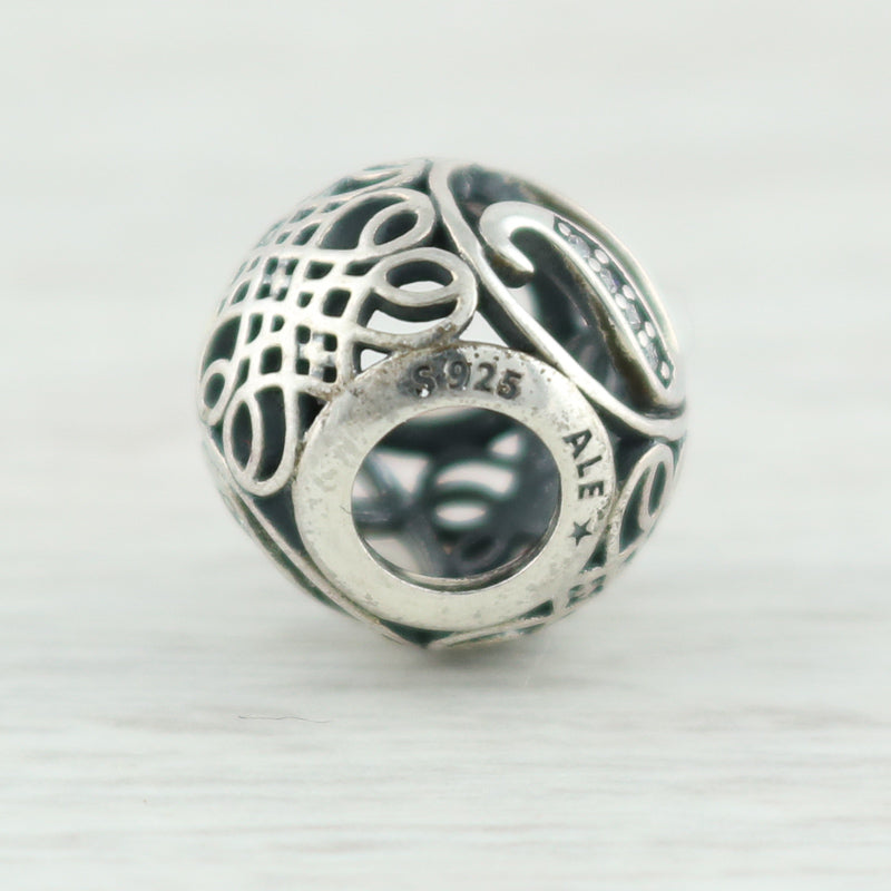 Light Gray New Authentic Pandora Vintage U Charm 791865CZ Sterling Silver Letter "U"