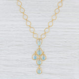 Light Gray Marie Helene de Taillac Aquamarine Briolette Necklace 18k 22k Yellow Gold 18"