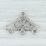 Light Gray Ornate Strand Connector Charm Sterling Silver 3Ring Chain End Jewelry Making