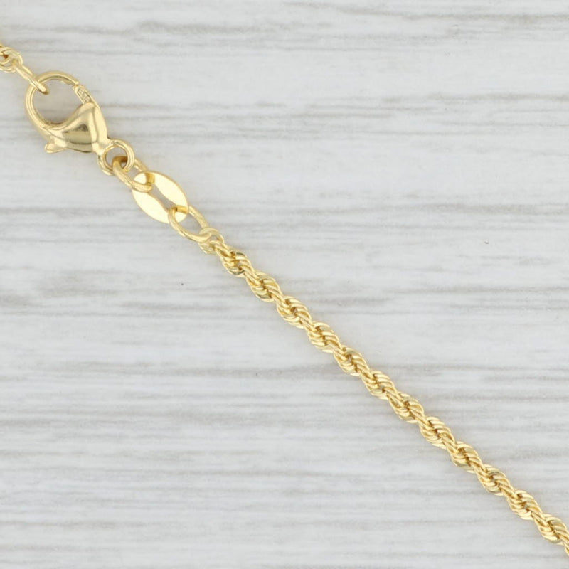 Light Gray New Rope Chain Necklace 14k Yellow Gold 18" 1.4mm Italian