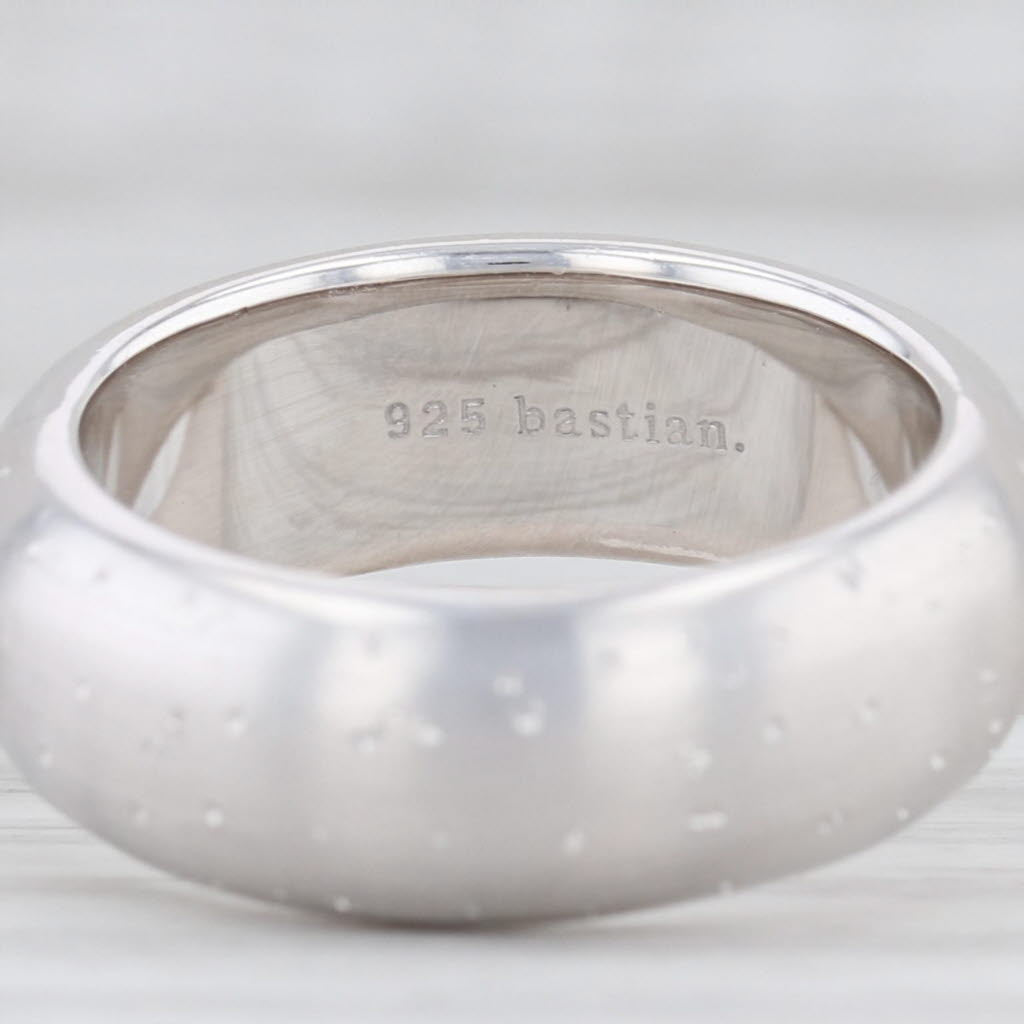 Light Gray New Bastian Inverun Ring Thick Diamond Dust Band Sterling Silver 10859 56 / 7.5