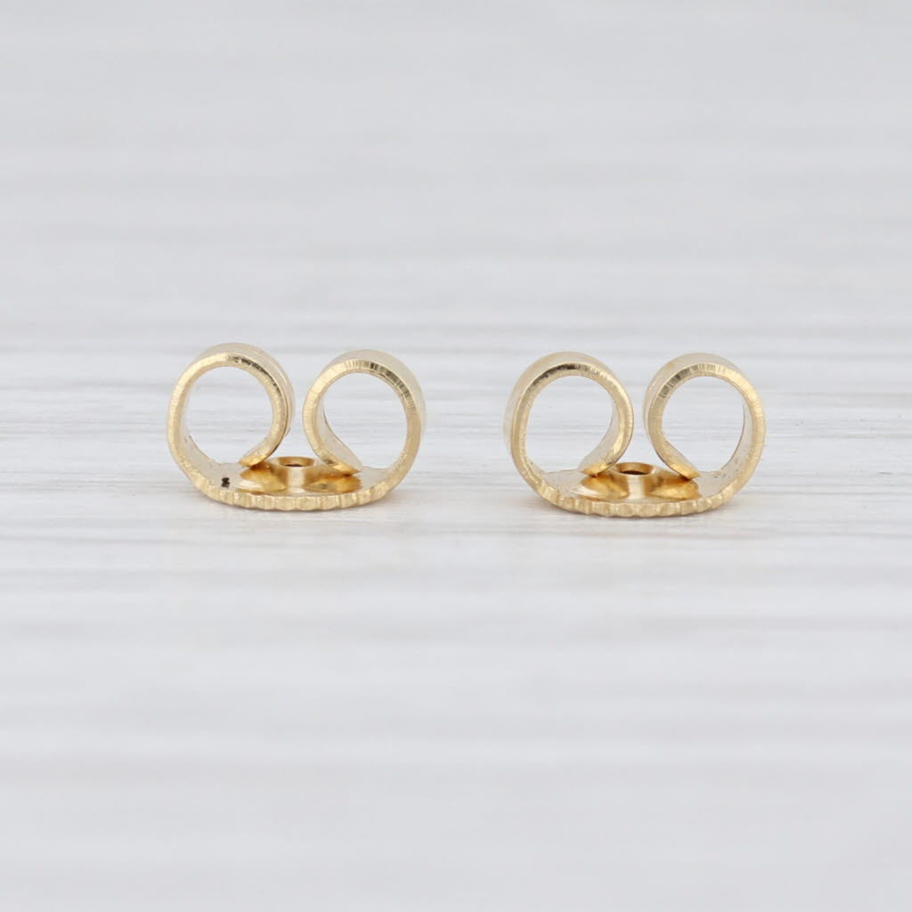 Light Gray New Set of 2 18k Yellow Gold Earring Backs Push On Butterfly Pair