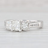 Light Gray 1.09ctw Diamond Engagement Ring Platinum Size 5.25 Princess 3-Stone