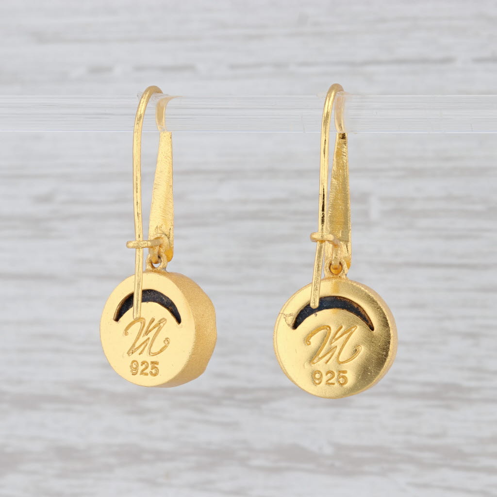 Light Gray New Nina Nguyen Black Druzy Quartz Earrings 22k Gold Vermeil Sterling Silver