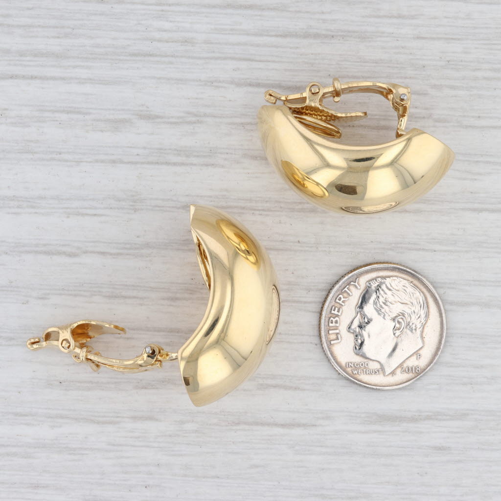 Light Gray Tiffany & Co Scalloped Statement Earrings 18k Yellow Gold Non-Pierced Clip-On